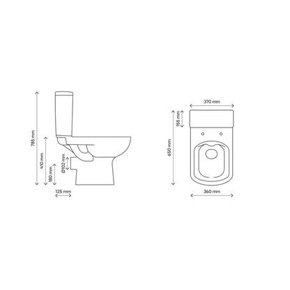 Kompakt WC Cersanit Seno rimless med 3/5 l skyl og soft-close sæde