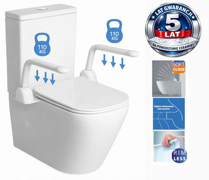 Kompakt WC Bellamonte Rimless med Håndtag Hvid Soft Close 5904012007017