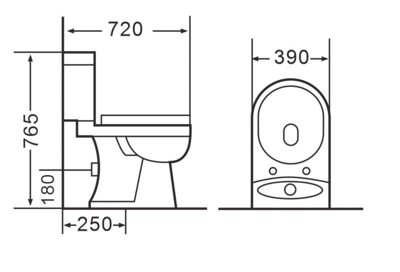 Kompakt WC Primero 76,5x39x72 cm Hvid Soft Close Kolano 90° | 5904012007109
