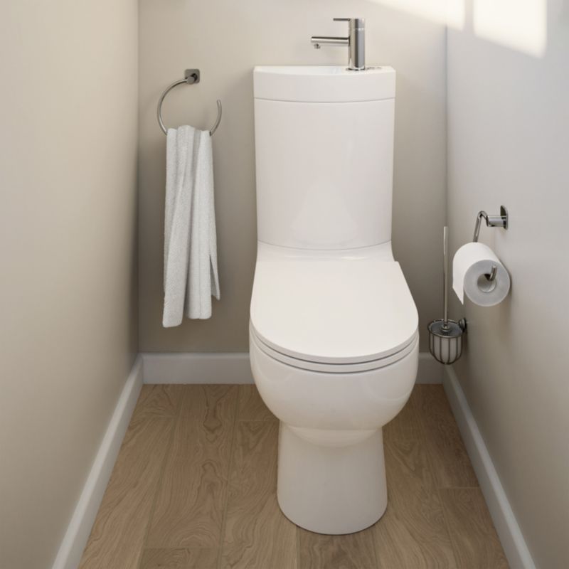 Kompakt WC GoodHome Cavally uden kant 3/6 l med vask og soft-close sæde