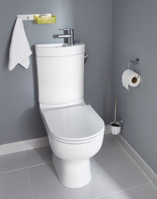Kompakt WC GoodHome Cavally uden kant 3/6 l med vask og soft-close sæde