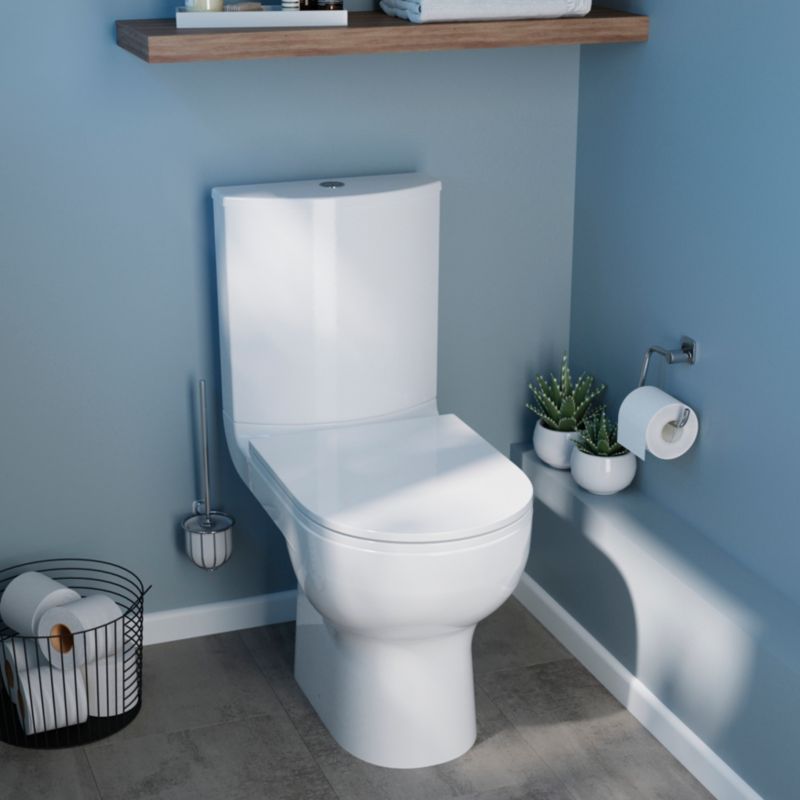Kompakt WC GoodHome Cavally Slim uden kant med lodret afløb 3/6 l og sæde med softclose