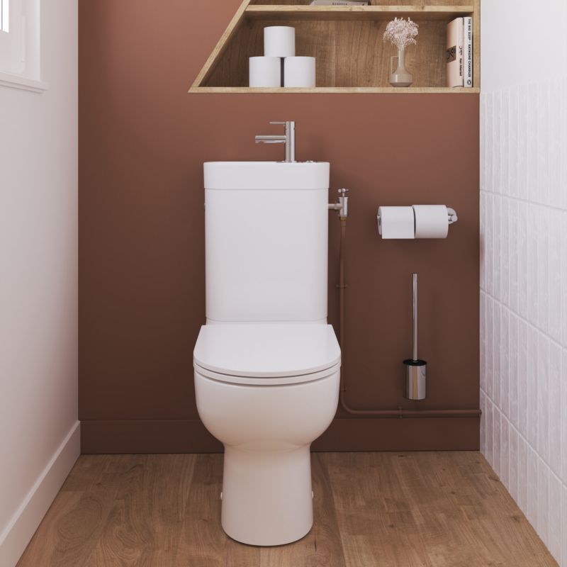 Kompakt WC Cavally med Håndvask 885 mm Hvid