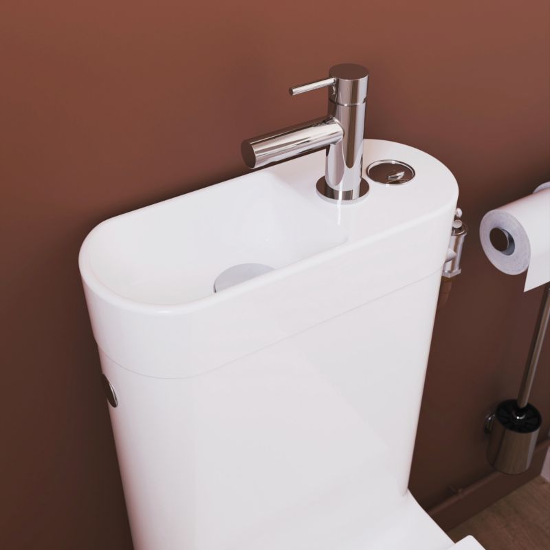 Kompakt Toilet Cavally Hvid med Umywalke 65,5x37x88,5 cm