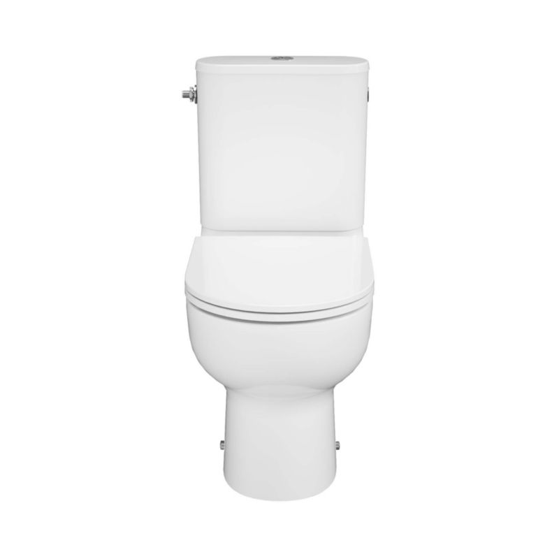 Kompakt Toilet Cavally Wirowy Bezkołnierzowy med Blødtlukkende Sæde Hvid