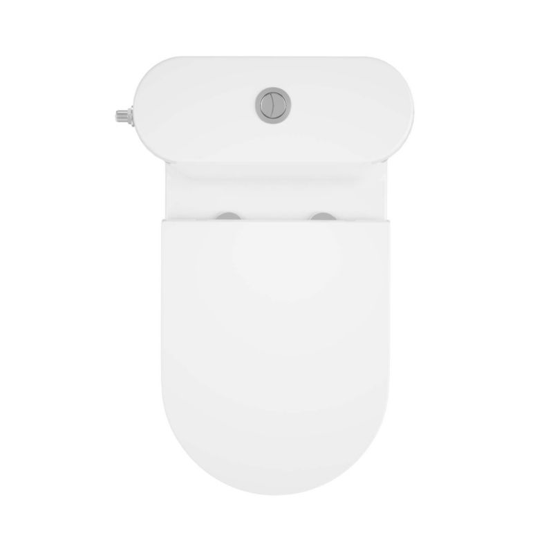 Kompakt Toilet Cavally Wirowy Bezkołnierzowy med Blødtlukkende Sæde Hvid