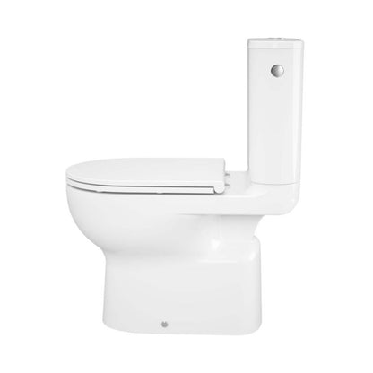 Kompakt Toilet Cavally Wirowy Bezkołnierzowy med Blødtlukkende Sæde Hvid
