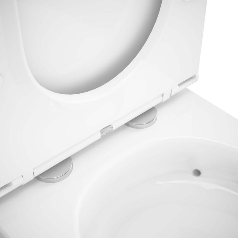 Kompakt WC Cavally Hvid Rund Keramisk 63,5x37x79 cm