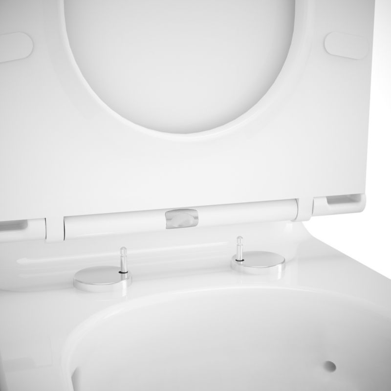 Kompakt Toilet Cavally Wirowy Bezkołnierzowy med Blødtlukkende Sæde Hvid