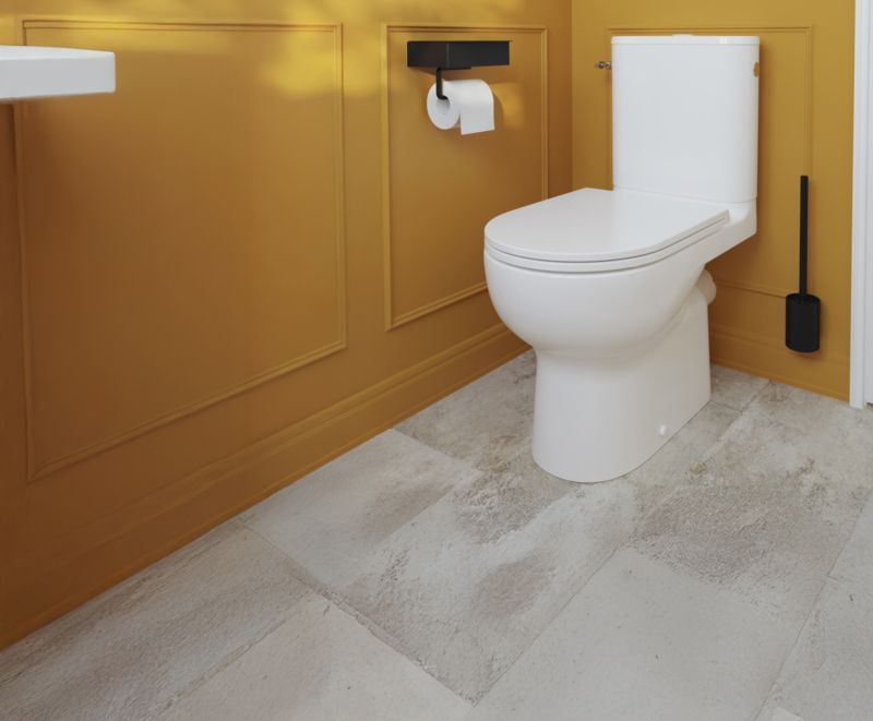 Kompakt Toilet Cavally Hvid Høj Model Keramisk 36x65 cm