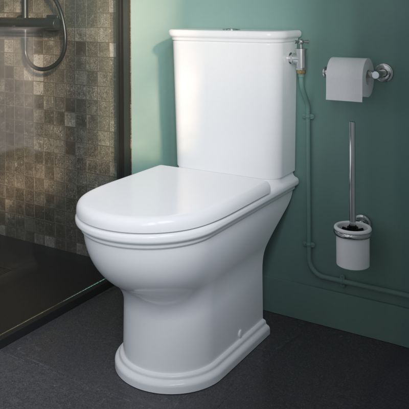 Kompakt Toilet Endell Wirowy 65x37,5x80,6 cm Hvid med Blødtlukkende Sæde