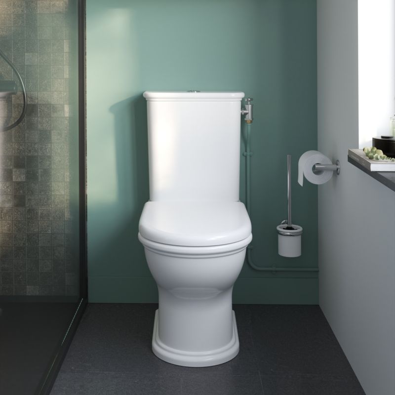 Kompakt Toilet Endell Wirowy 65x37,5x80,6 cm Hvid med Blødtlukkende Sæde