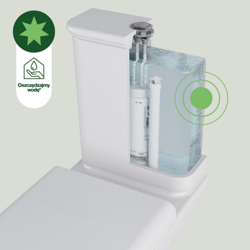 Kompakt Toilet Endell Wirowy 65x37,5x80,6 cm Hvid med Blødtlukkende Sæde