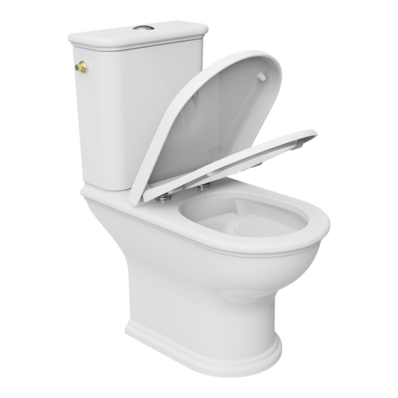 Kompakt Toilet Endell Wirowy 65x37,5x80,6 cm Hvid med Blødtlukkende Sæde