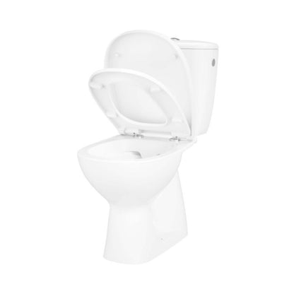 Kompakt toilet Kamori uden forkant med duroplastsæde lodret udløb hvid