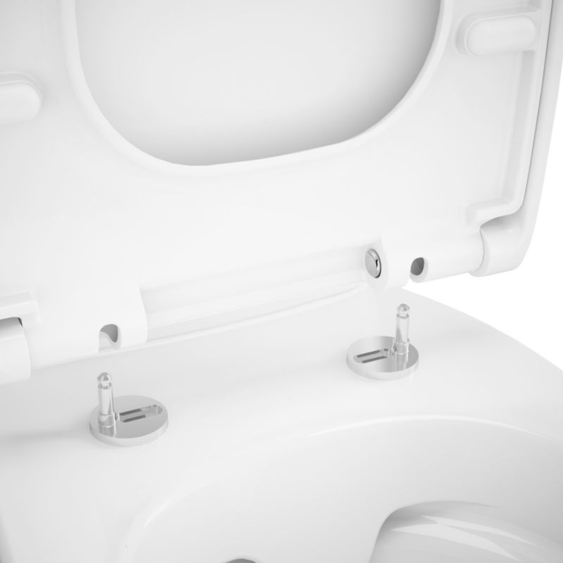 Kompakt toilet Kamori uden forkant med duroplastsæde lodret udløb hvid