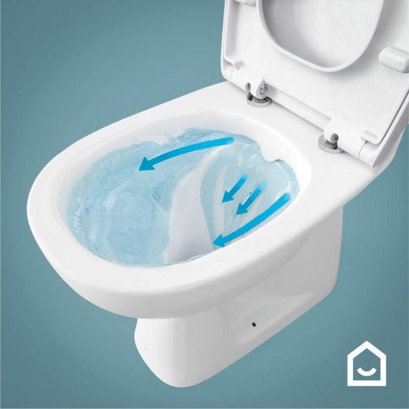 Kompakt Toilet Kamori Uden Kant 36x66,5 cm Hvid med Duroplast Sæde