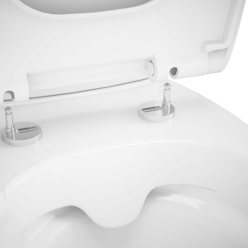 Kompakt Toilet Kamori Uden Kant 36x66,5 cm Hvid med Duroplast Sæde