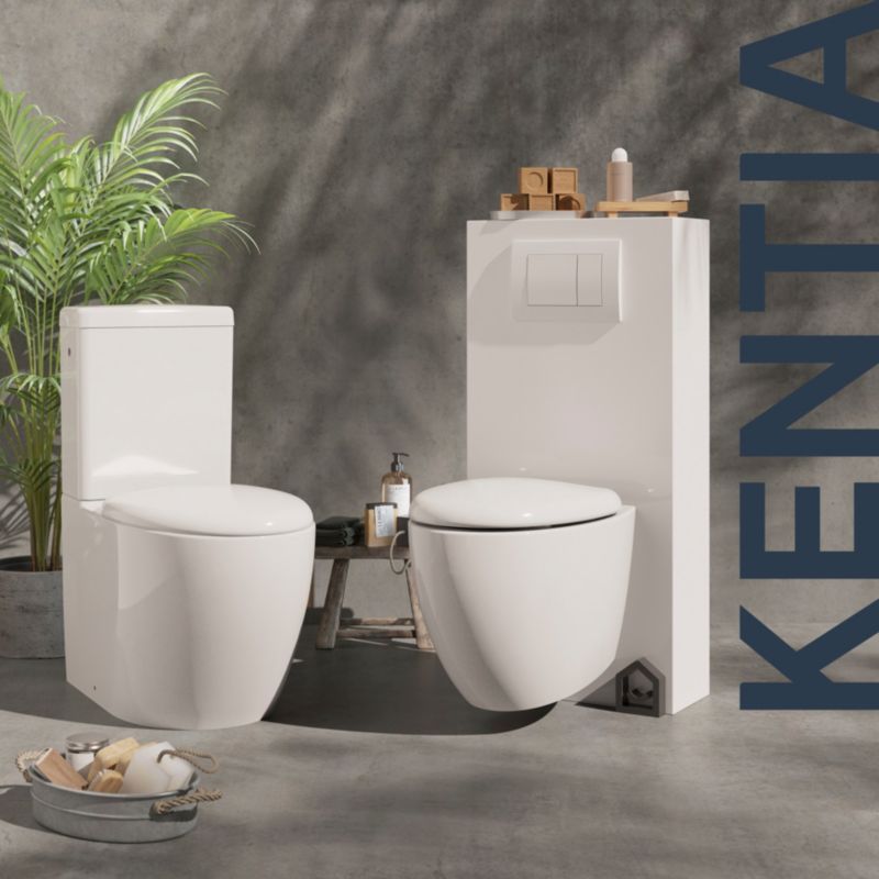 Kompakt WC GoodHome Kentia uden kant med langsomt sænkende duroplast-sæde