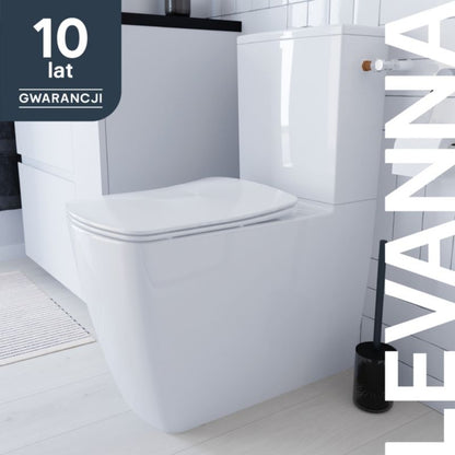 Kompakt WC Levanna Uden Kant Hvid med Softclose Sæde 65,5x36x82,5 cm