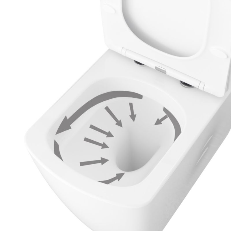 Kompakt Toilet Levanna Uden Kant Hvid 6L C10092814