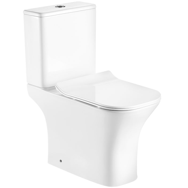 Kompakt Toilet Kerra Kamet med Duroplast Sæde Hvid Vandret Udløb