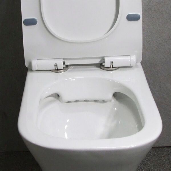 Kompakt Toilet Kerra Kamet med Duroplast Sæde Hvid Vandret Udløb