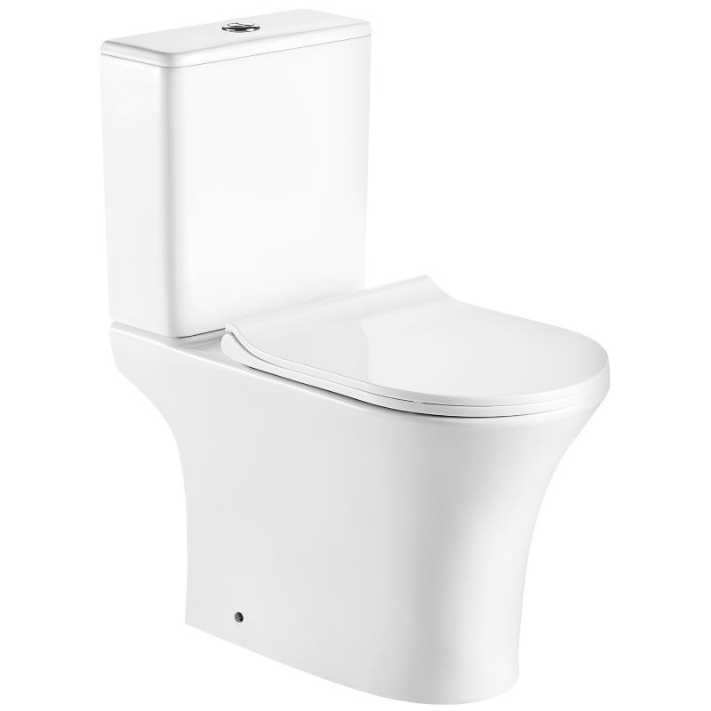 Kompakt Toilet Makalu 63x35x77 cm Hvid med Duroplast Sæde