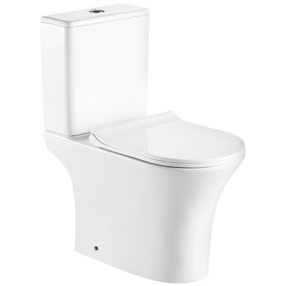 Kompakt Toilet Makalu 63x35x77 cm Hvid med Duroplast Sæde