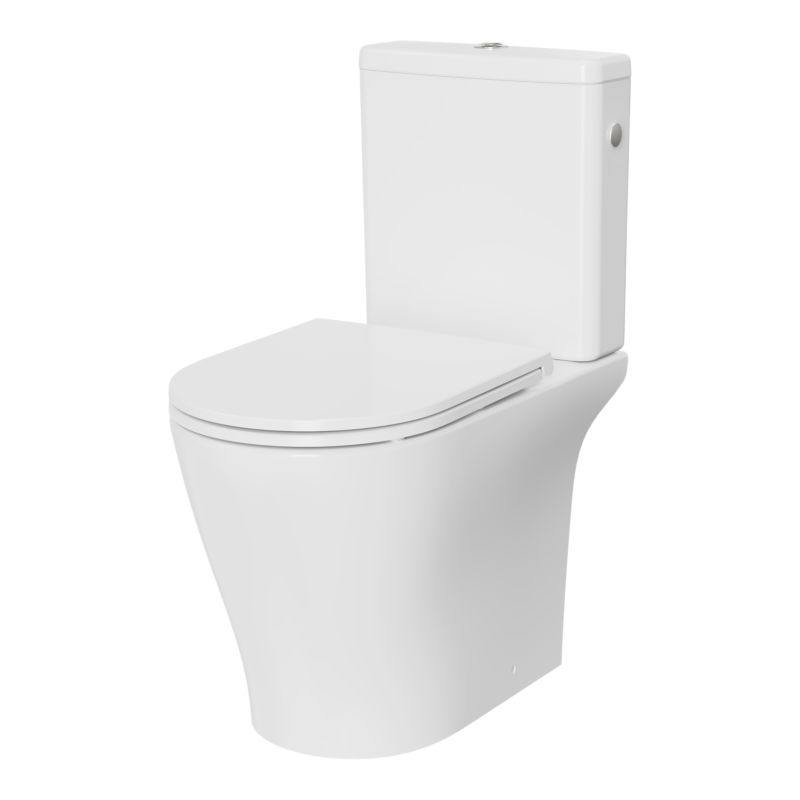 Kompakt WC Uden Kant Hvid med Duroplast Sæde 38,1x64,2x79,7 cm
