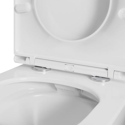 Kompakt WC Uden Kant Hvid med Duroplast Sæde 38,1x64,2x79,7 cm