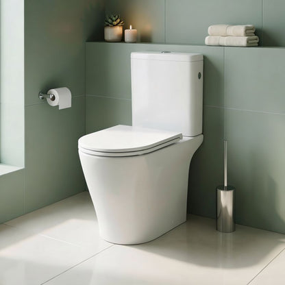 Kompakt WC Uden Kant Hvid med Duroplast Sæde 38,1x64,2x79,7 cm