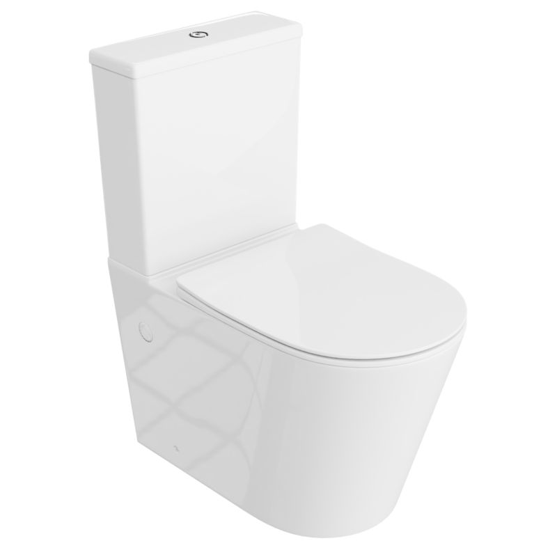 Kompakt Toilet med Virvelskyl og Lyddæmpet Sæde 66x36x80 cm Hvid