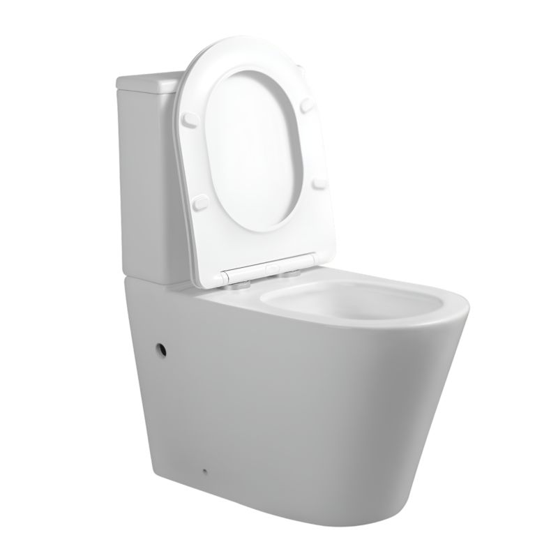 Kompakt Toilet med Virvelskyl og Lyddæmpet Sæde 66x36x80 cm Hvid