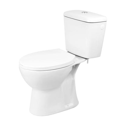 Kompakt Toilet 63,5x37,5x72,5 cm Hvid med Spiral Fri Kant og Blødt Lukkende Sæde