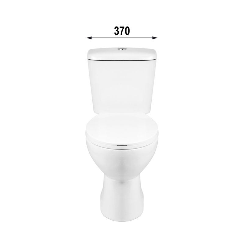 Kompakt Toilet 63,5x37,5x72,5 cm Hvid med Spiral Fri Kant og Blødt Lukkende Sæde