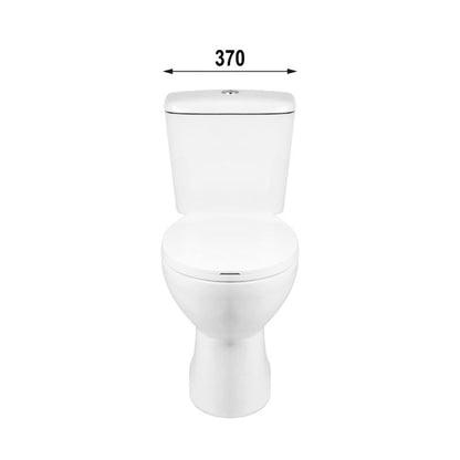 Kompakt Toilet 63,5x37,5x72,5 cm Hvid med Spiral Fri Kant og Blødt Lukkende Sæde