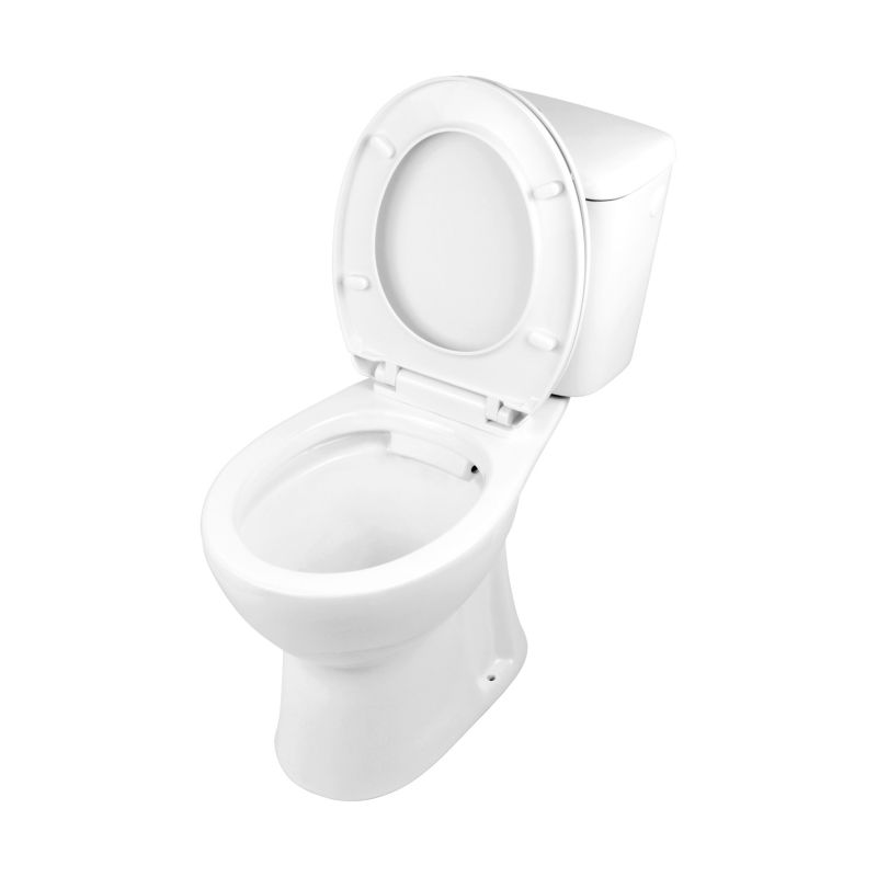 Kompakt Toilet 63,5x37,5x72,5 cm Hvid med Spiral Fri Kant og Blødt Lukkende Sæde