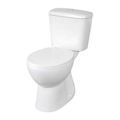 Kompakt Toilet 63,5x37,5x72,5 cm Hvid med Spiral Fri Kant og Blødt Lukkende Sæde