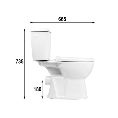 Kompakt Toilet Crespo Vandbesparende Hvid 38,5x67,5x72,5 cm | 5901912882706