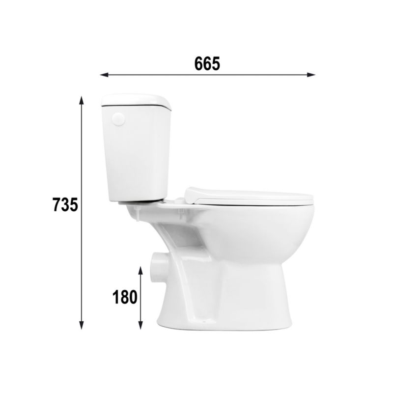 Toilet med skyllecisterne Crespo 67,5x38,5x72,5 cm Hvid