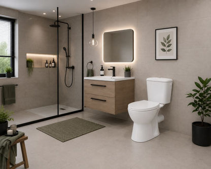 Toilet med skyllecisterne Crespo 67,5x38,5x72,5 cm Hvid