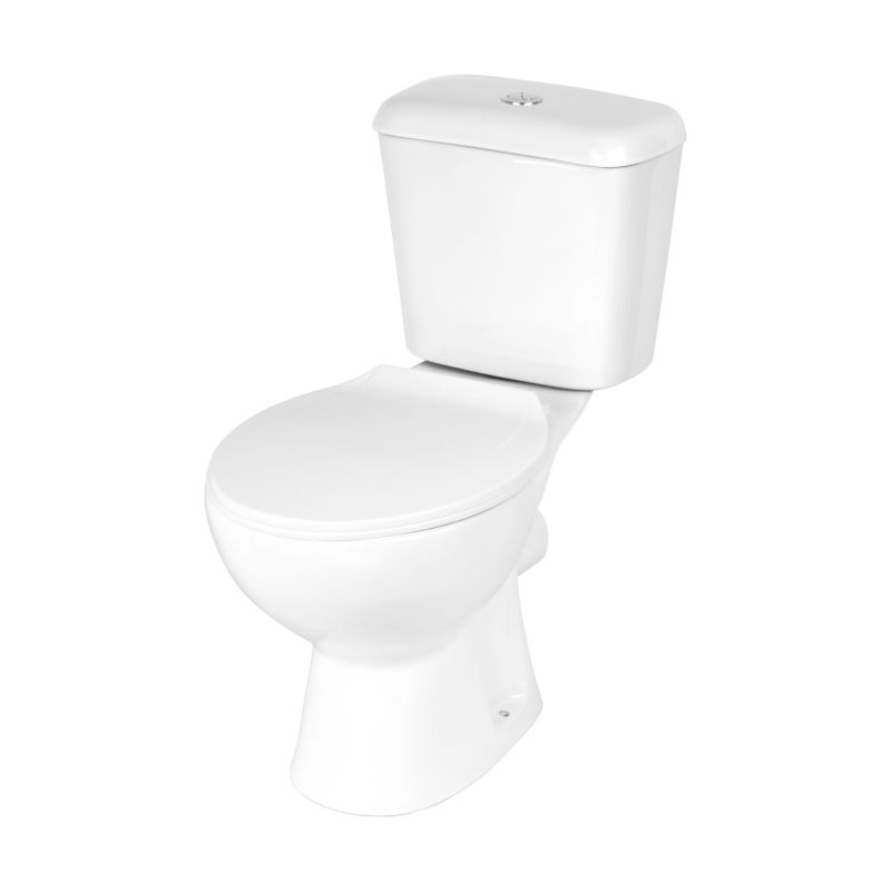 Kompakt Toilet Flow med Sæde Hvid 67,5x38,5x72,5 cm