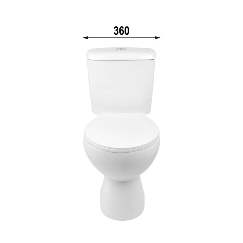 Kompakt Toilet Flow med Sæde Hvid 67,5x38,5x72,5 cm
