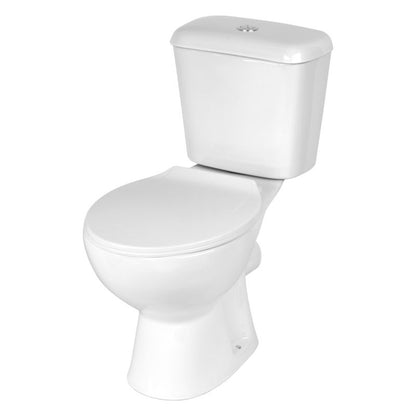Kompakt Toilet Flow med Sæde Hvid 67,5x38,5x72,5 cm