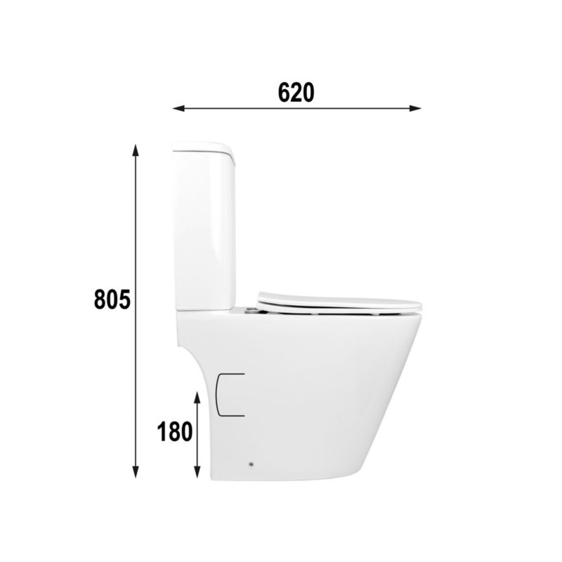 Gulvstående toilet Tresso 62x37x80,5 cm Hvid Rimless | 5901912832961
