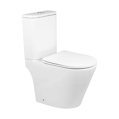 Kompakt Toilet Tresso Hvirvelskyl Kantløs 62x37x80,5 cm Hvid med Låg