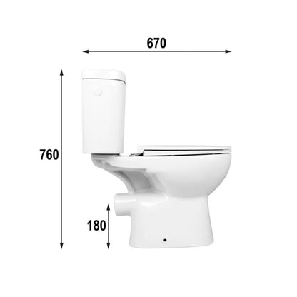 Kompakt Toilet Twist Wirowy Uden Kant Hvid 67x37x76 cm
