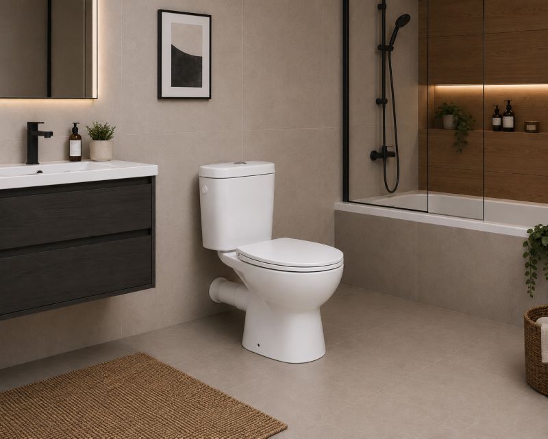 Kompakt Toilet Twist Wirowy Uden Kant Hvid 67x37x76 cm