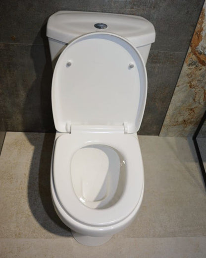 Kompakt Toilet 76,5x39x72 cm Vandret/Lodret Afløb med Soft Close Sæde Hvid